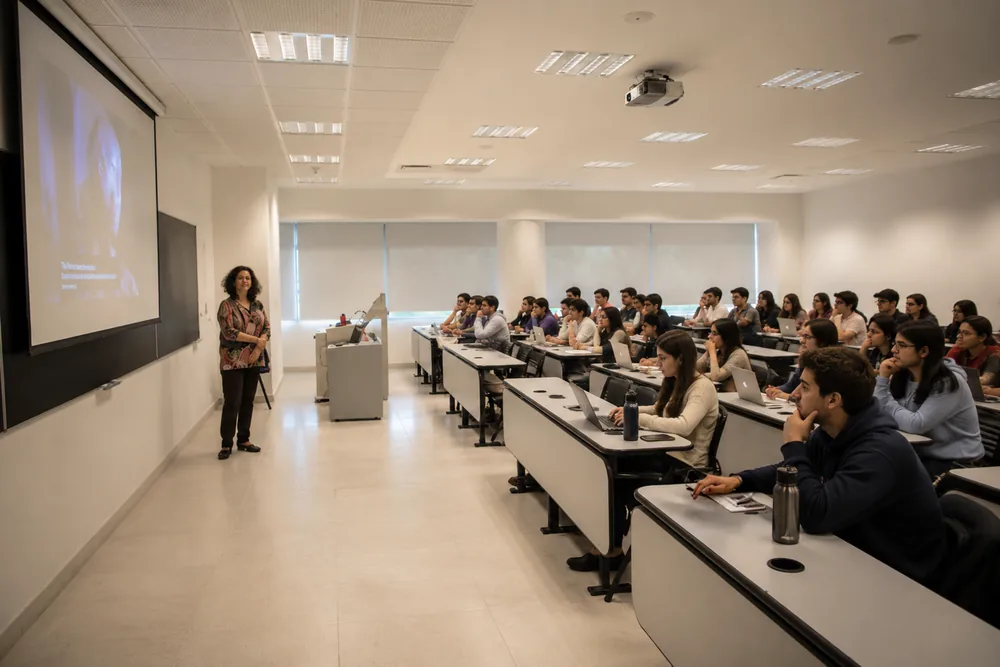 Aula híbrida de alta gama