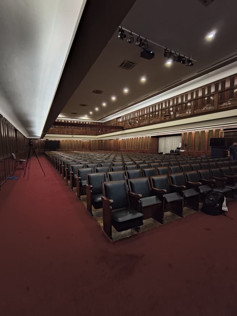 Sala de streaming del Banco Nación